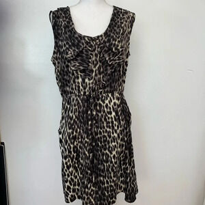 Speed Control Dress Medium Animal Print‎ Pockets Ruffles Short Light Sheath m78
